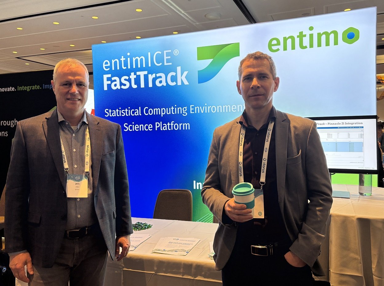 The entimo team at the 2024 PHUSE EU Connect in Strasbourg, France: Jens Wientges, Monika Böselt, Jörn Bilow and Sven Prasse (l to r)